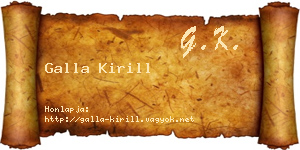 Galla Kirill névjegykártya